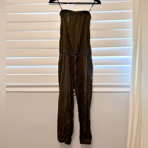 Aritzia Talula Olive Green Strapless Jumpsuit with Elastic Waist (XXS) - Picture 1 of 2